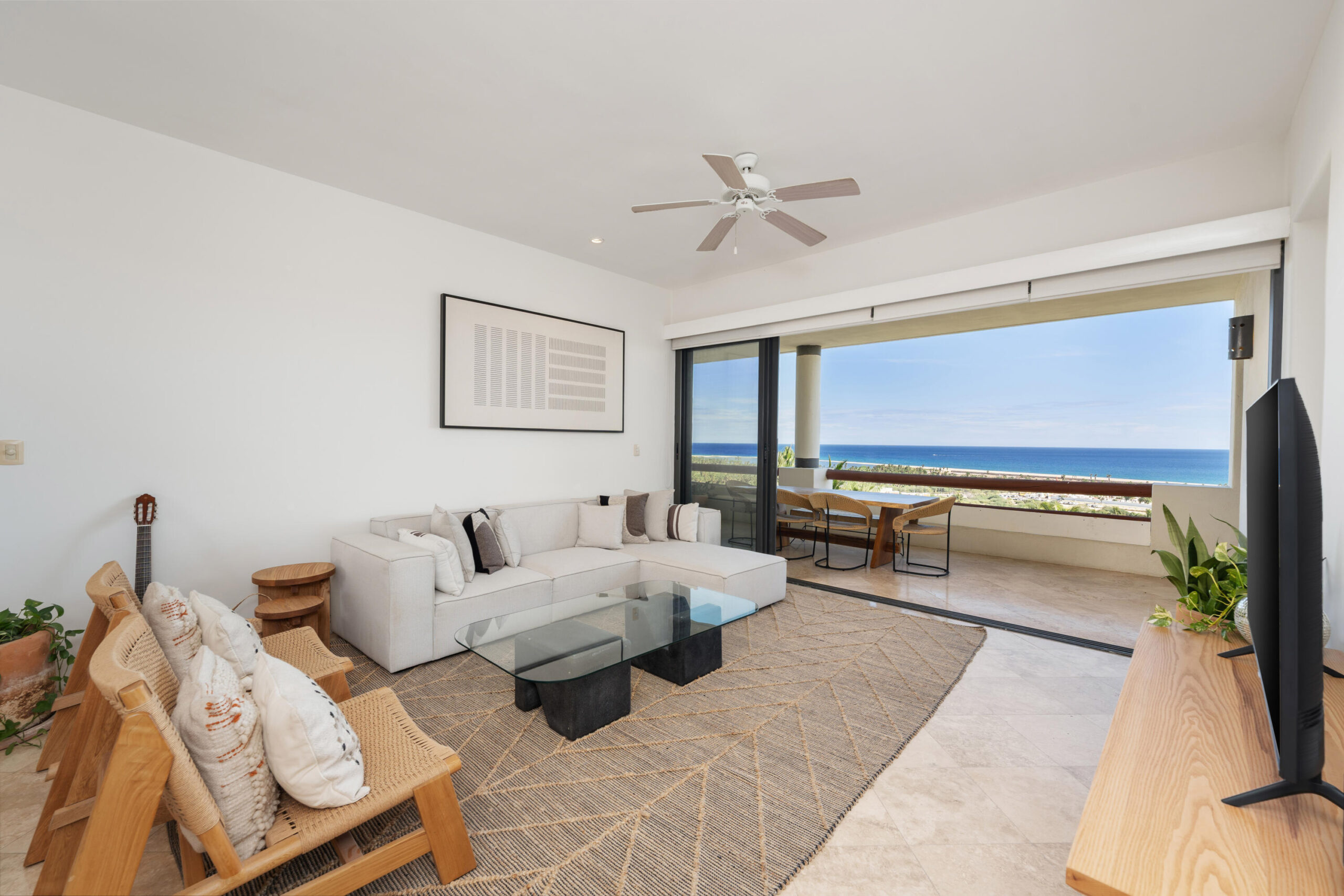 Los Cabos Vista Vela Sunset This 3-bedroom condo offers a functional layout and spacious interiors, located in one of the most exclusive and high-demand areas of Cabo San Lucas.The unit features an open-concept living and dining area, a kitchen with a central island, and direct access to a private terrace, ideal for indoor-outdoor living. The primary bedroom includes a full bathroom and walk-in closet, while the secondary bedrooms provide comfort and privacy for family or guests.Amenities:6 swimming poolsFully equipped fitness centerClubhousePadel courtSoccer fieldPutting greenLandscaped gardens and green areasChildren's playground24/7 gated security for sale
