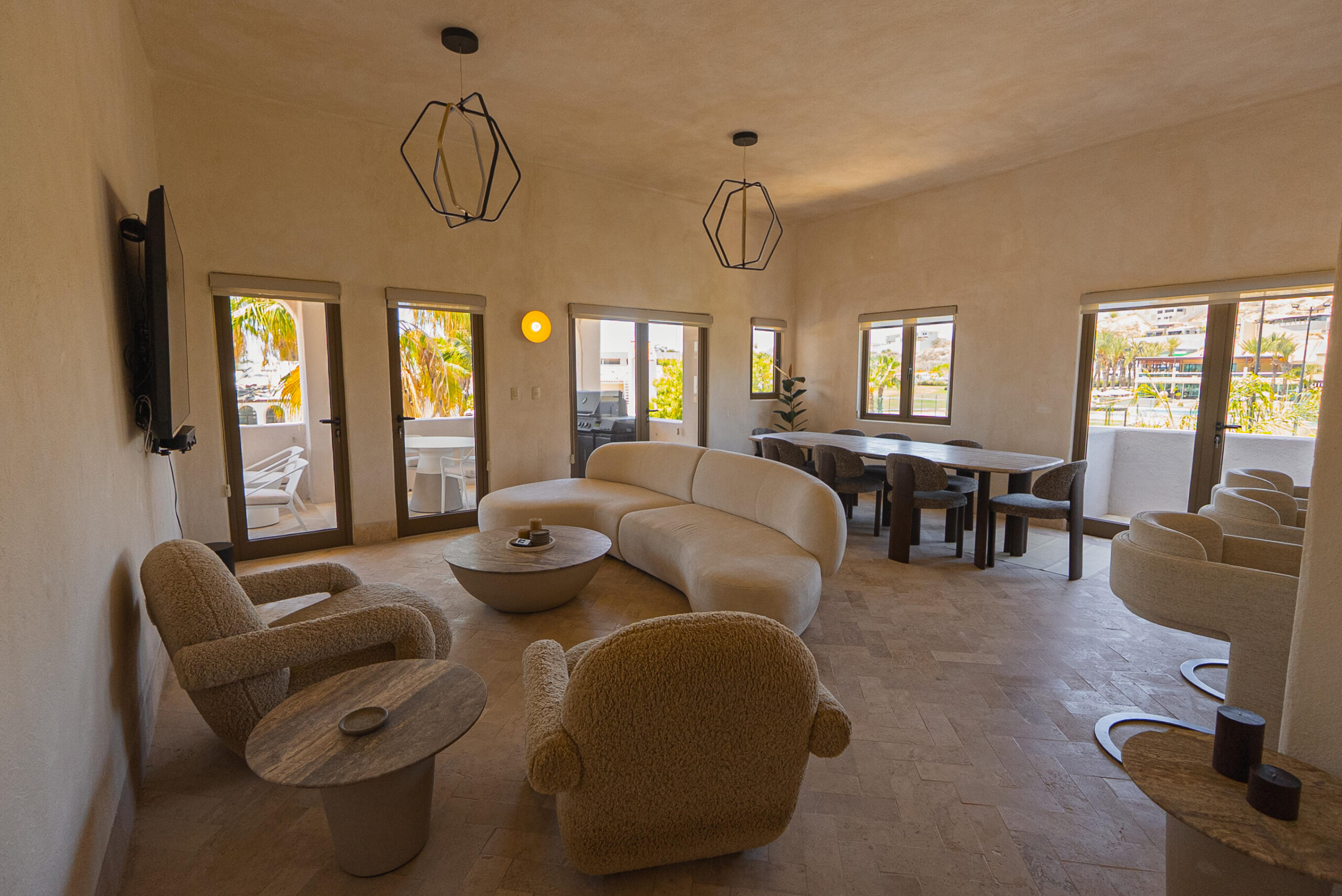 Los Cabos Casa Nima Experience resort-style living in this spacious and beautifully designed 3-bedroom, 3-bathroom residence within the exclusive Casa Nima community. Occupying the entire floor, this unique home offers exceptional privacy with no neighboring units next to you. Mediterranean-inspired architecture, elegant arches, and abundant natural light create a warm and sophisticated atmosphere. The expansive living and dining areas flow seamlessly to a generously sized terrace, perfect for entertaining and outdoor BBQ gatherings. Custom cabinetry throughout is included. Residents enjoy world-class amenities including a fitness center, restaurant, kids club, pet park, pickleball courts, and lush grounds, all thoughtfully designed to deliver the feel and service of a luxury resort. – 3400 P. Finisterra, San Jose del Cabo, BS