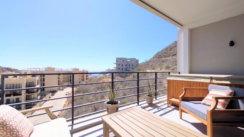 Los Cabos Vista Vela Sunset This Vista Vela Sunset Penthouse combines modern luxury with a premier location! Vista Velas Sunset is located 5 minutes from Medano Beach and the Marina. This condo features 3 ensuite bedrooms as well as an open floorplan which provides the perfect indoor /outdoor living experience with its over sized terrace. The rooftop provides an additional 1000+ sq. feet and is approved for a 4th bedroom, a bathroom as well as an outdoor kitchen and pergola. – Condo Torre Serena #202, Cabo San Lucas, Cabo San Lucas, BS